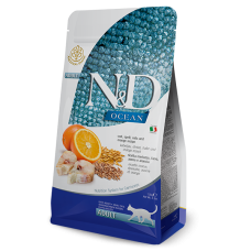 Farmina (Фармина) N&D Ocean Ancestral Cod, Spelt, Oats & Orange Adult низкозерновой сухой корм с треской и апельсином для взрослых кошек