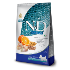 Farmina (Фармина) N&D Ocean Cod, Spelt, Oats & Orange Adult Mini низкозерновой сухой корм  для собак мелких пород с треской и апельсином 