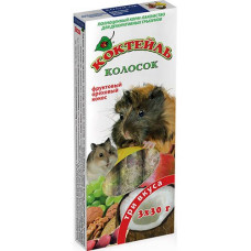 “Коктейль” Колосок для грызунов, Природа фруктовый, ореховый, кокос 3 шт