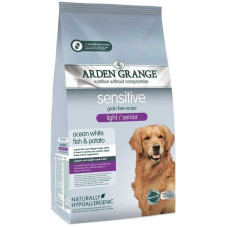 Arden Grang Light/Senior Sensitive Ocean White Fish & Potato для собак, склонных к лишнему весу или пожилого возраста с океанической рыбой и картофелем
