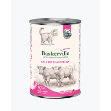 Консервований корм для кошенят Baskerville KF Super Premium Kalb Mit Blaubeeren. Телятина з чорницею 