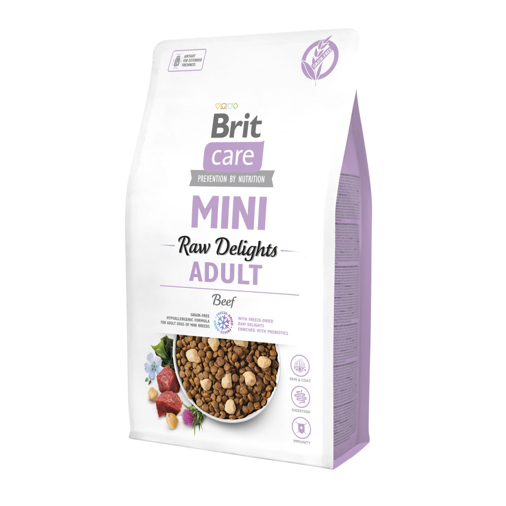 Корм сухий для собак малих порід Brit Care Mini Raw Delights Beef яловичина