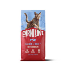 Корм сухой Carnilove Active Salmon & Turkey Sterilised для стерилизованных кошек лосось и индейка