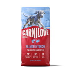 Корм сухой Carnilove Active Salmon & Turkey Junior Large Breed для молодых собак больших пород лосось и индейка