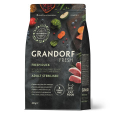 Grandorf FRESH DUCK & SWEET POTATO ADULT CAT STERILISED Сухой беззерновой корм для стерилизованных кошек с уткой и бататом