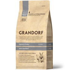 Grandorf RABBIT & TURKEY STERILISED Сухой низкозерновой корм для стерилизованных кошек кролик с индейкой