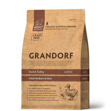 Grandorf DUCK & TURKEY ADULT Сухой беззерновой корм для взрослых собак средних и крупных пород с уткой и индейкой