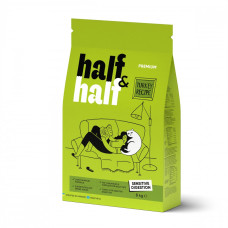 Сухой корм Half&Half для кошек с чувствительным пищеварением, с индейкой