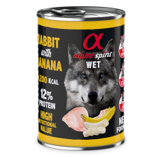 Alpha Spirit Rabbit With Banana полнорационный влажный корм с кроликом и бананами для взрослых собак