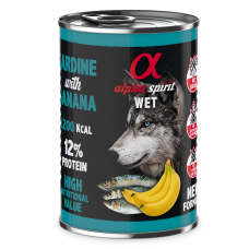Alpha Spirit Sardine with Banana полнорационный влажный корм с сардиной и бананами для взрослых собак