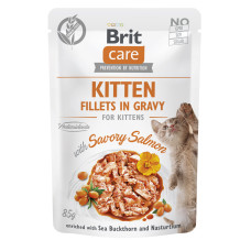 Корм влажный для котят Brit Care Cat Fillets in Gravy Choice Chicken филе в соусе с курицей, пауч, 85 г
