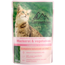 Carpathian Pet Food влажный корм для кошек с макрелью и овощами в соусе 100 г