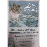 Carpathian Pet Food Hairball Control вологий корм для кішок для виведення вовни з качкою в желе 80 г