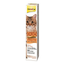 Паста для кошек с чувствительным пищеварением GimCat DUO PASTE Anti-hairboll malt with cheese мальт и сыр, 50 г