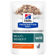 Hill's Prescription Diet w/d Multi-Benefit Cat  лечебные консервы для кошек при сахарном диабете с курицей 85 г