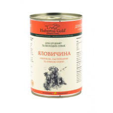 Консервы для щенков Hubertus Gold говядина с яблоком и пастернаком 400г