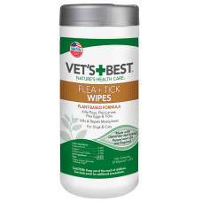 Vet's Best Flea Tick Wipes Влажные салфетки от блох и клещей для собак (50 шт)