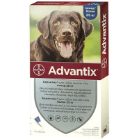 Краплі Адвантікс (Advantix) від бліх і кліщів для собак від 25 кг, Bayer ( 4 шт)