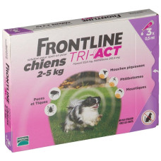 Капли Фронтлайн (Frontline TRI-ACT) от клещей, блох и комаров для собак весом от 2 до 5 кг