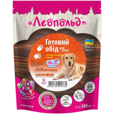Влажный корм для собак Леопольд Готовый обед с мясом, печенью и курицей 500 г