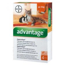 Капли Адвантейдж (Advantage) от блох и клещей для кошек до 4 кг, Bayer