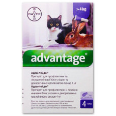 Капли Адвантейдж (Advantage) от блох и клещей для кошек от 4 кг, Bayer