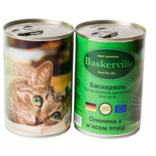 Консервированный корм для кошек Baskerville с олениной и куриным мясом