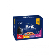 Набор влажных кормов для кошек Brit Premium Cat FAMILY PLATE 4 вкуса (12 шт. х 100 г)
