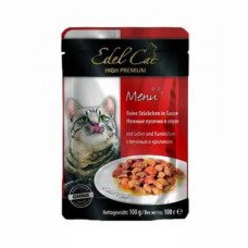 Edel Cat – паучи Эдель кусочки в соусе с печенью и кроликом 100 г