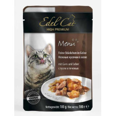 Edel Cat – паучи Эдель кусочки в желе с гусем и печенью 100 г