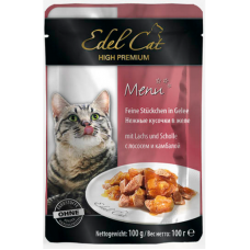 Edel Cat – паучи Эдель кусочки в желе с лососем и камбалой 100 г