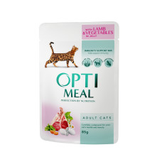 Консервы для кошек OptiMeal (Оптимил) с ягненком и овощами в желе
