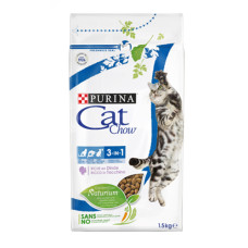 Purina Cat Chow Feline 3 in 1 Сухой корм для взрослых кошек (3в1) с индейкой