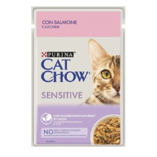 Влажный корм CatChow Sensitive пауч лосось и цуккини 85г для кошек с чувствительным пищеварением