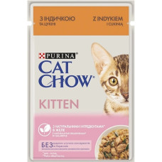 Влажный корм Purina Cat Chow Kitten для котят Кусочки в желе с индейкой и цуккини 85 г