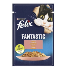 Влажный корм для кошек Purina Felix Fantastic с лососем в желе 85г