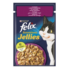 Влажный корм Felix Fantastic пауч Утка Шпинат в желе 85г для кошек