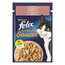 Влажный корм Felix Sensation пауч лосось/креветка в соусе 85г для кошек