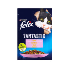 Консервированный корм Purina Felix Fantastic с форелью и зелеными бобами в желе 85 г