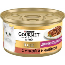 Консервы для кошек Gourmet Gold с уткой и индейкой 85 г