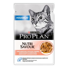 Влажный корм ProPlan Delicate Nutrisavour Housecat пауч с лососем 85г для кошек