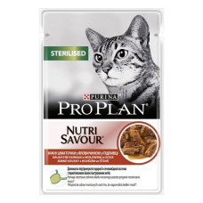 Консервированный корм Purina Pro Plan Sterilised Nutrisavour Кусочки с говядиной для кастрированных кошек 85 г