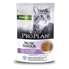 Консервированный корм Purina Pro Plan Sterilised Nutrisavour 7+ Кусочки с индейкой для кастрированных пожилых кошек 85 г