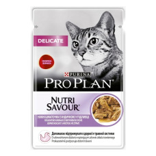 Влажный корм ProPlan Delicate Nutrisavour пауч индейка 85г для кошек