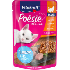 Влажный корм для котят Vitakraft Poésie Délice pouch индейка в соусе, 85 г