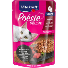 Влажный корм для кошек Vitakraft Poésie Délice pouch сердца в соусе, 85 г