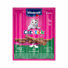 Лакомство для кошек Vitakraft мясные палочки с уткой и кроликом, 3 шт*6 г