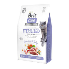 Сухой корм для стерилизованных котов и котов с избыточным весом Brit Care Cat GF Sterilized Weight Control