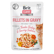  Brit Care Cat pouch филе в соусе нежная индейка и пикантный лосось 85г