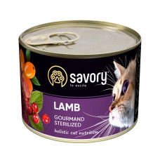 Влажный корм для стерилизованных котов Savory с ягненком